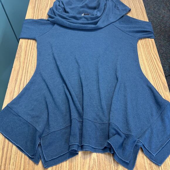 Soft Surroundings Cowl Neck Tunic Sweater Size Medium Petite Blue soft - Picture 7 of 8